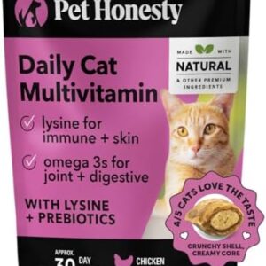 Pet Honesty Cat Multivitamin Chews – Cat Treats for Health + Immune, C…