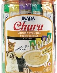 INABA Churu Cat Treats, Grain-Free, Lickable, Squeezable Creamy Purée …