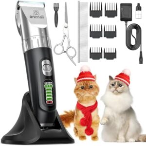 oneisall Cat Hair Trimmer,Quiet Cat Clippers for Matted Hair,Cordless …