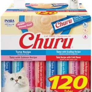 INABA Churu Cat Treats, Lickable, Squeezable Creamy Purée with Vitamin…