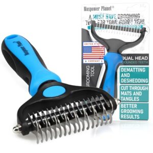 Maxpower Planet Pet Grooming Brush – Double Sided Shedding, Dematting …