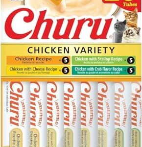 INABA Churu Cat Treats, Lickable, Squeezable Creamy Purée Cat Treat wi…