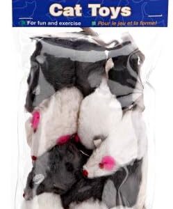 Penn-Plax Play Fur Mice Cat Toys | Mixed Bulk Bag of 12 Play Mice with…