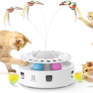 Potaroma Cat Toys 3in1 Automatic Interactive Kitten Toy, Fluttering Bu…