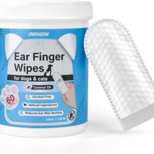 OBSEDE Ear Cleaner Finger Wipes, Grooming Kit Care for Dogs and Cats R…