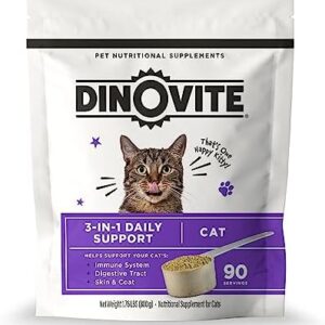 Dinovite for Cats Supplement – Immune + Digestive, Skin + Coat Support…