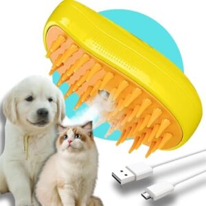 Cat Steam Brush – 3 In1 Steamy Cat Brush for Shedding, Cat Steamer Bru…