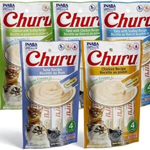 INABA Churu Lickable Creamy Purée Cat Treats 5 Flavor Variety Pack of …