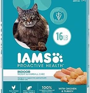 IAMS Proactive Health Indoor Weight & Hairball Care Adult Dry Cat Food…