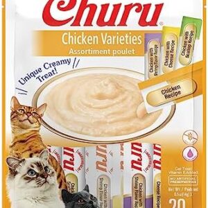 INABA Churu Cat Treats, Grain-Free, Lickable, Squeezable Creamy Purée …