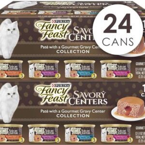 Purina Fancy Feast Pate Wet Cat Food Variety Pack, Savory Centers Pate…