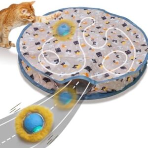 Interactive Cat Toys Ball Fast Rolling in Pouch, Motion Activate Chirp…