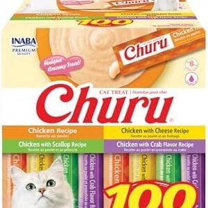 INABA Churu Cat Treats, Lickable, Squeezable Creamy Purée with Vitamin…