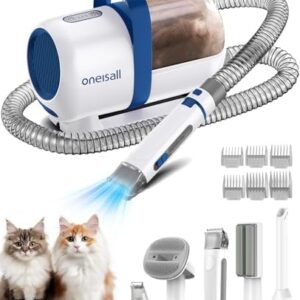 oneisall Cat Grooming Vacuum, Quiet Pet Vacuum Grooming Kit with Brush…