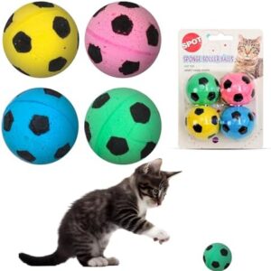 SPOT Sponge Soccer Ball Cat Toys – Interactive and Colorful Plush Toy,…