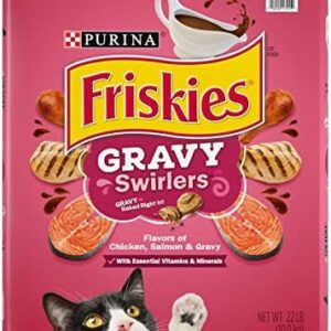 Purina Friskies Dry Cat Food, Gravy Swirlers – 22 lb. Bag