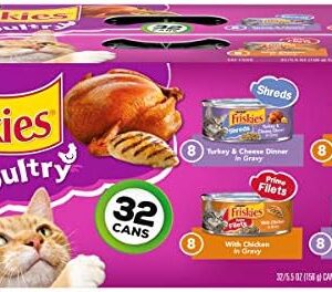 Purina Friskies Gravy Wet Cat Food Variety Pack, Poultry Shreds, Meaty…