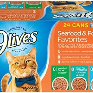 9Lives Seafood & Poultry Favorites Wet Cat Food Variety 5.5 Ounce Can …