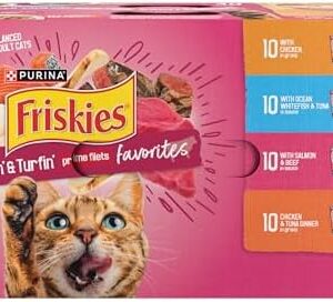 Purina Friskies Wet Cat Food Variety Pack, Surfin’ & Turfin’ Prime Fil…