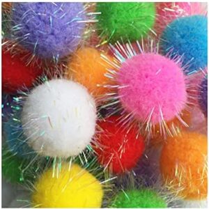 20PCS 1.5INCH Extra Large Cat’s Favorite Chase Glitter Ball Toy Sparkl…