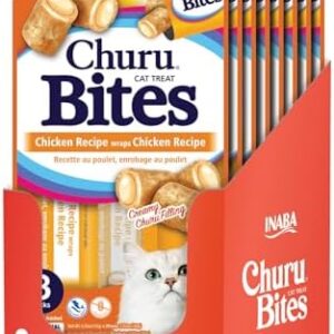 INABA Churu Bites for Cats, Soft Baked Chicken Churu Filled Cat Treats…