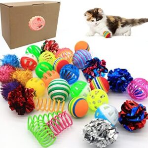 LASOCUHOO Cat Toys, Kitten Cat Ball Toys Assortments, Including Rainbo…