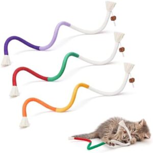 Potaroma Cat Toys Chew Ropes 3Pcs with Refillable Natural Catnip, Safe…