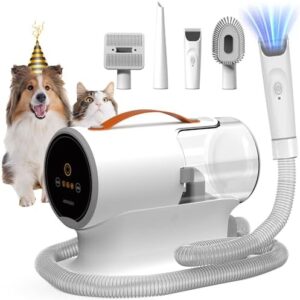 AIRROBO Dog Grooming Vacuum, Dog Grooming Kit,12000Pa Strong Pet Groom…