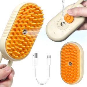 Spray Cat Brush for Shedding – Cat/Dog Steam Brush, Cat Bath Brush, Pe…