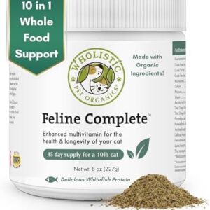 Wholistic Pet Organics Feline Complete: Cat Multivitamins Powder – 8 o…