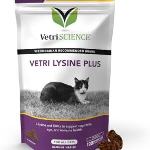 VetriScience Vetri Lysine Plus – 120 Chews – Immune Support Cat Supple…