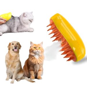 Premium Steam Cat Brush – 3 in 1 Pet Grooming Tool, Steamy Hair Sheddi…