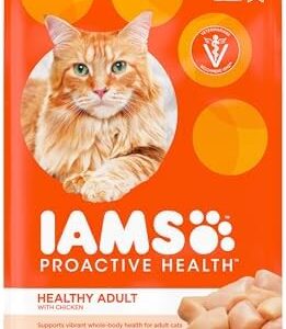 IAMS PROACTIVE HEALTH Adult Healthy Dry Cat Food with Chicken Cat Kibb…