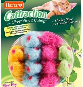 Hartz Cattraction Kitty Frenzy Cat Toy with 12 Silver Vine & Catnip Mi…