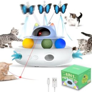 Cat Toys,4-in-1 Interactive Toy,for Indoor Bored Adult Cats & Kittens,…