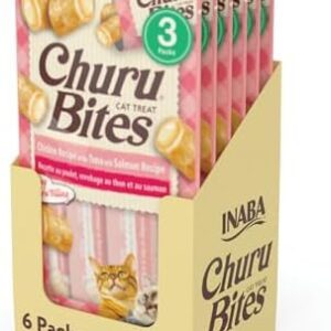 INABA Churu Bites for Cats, Soft Baked Chicken Churu Filled Cat Treats…