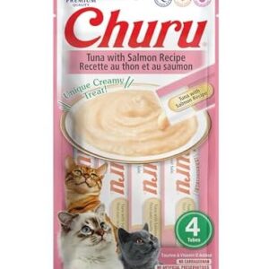 INABA Churu Cat Treats, Grain-Free, Lickable, Squeezable Creamy Purée …