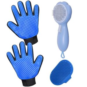 Cat Grooming Glove Brush,Self-Cleaning Slicker Pet Brush for Short and…