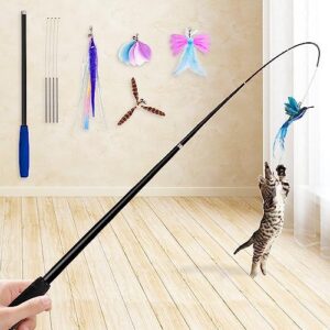 JXFUKAL 2024 latest Cat Toys, 2 in 1 Spring Cat Wand Toy with 2PCS Ult…