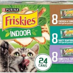 Purina Friskies Indoor Wet Cat Food Variety Pack, Indoor – (Pack of 24…