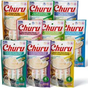 INABA Churu Cat Treats, Grain-Free, Lickable, Squeezable Creamy Purée …