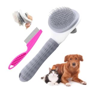 Cat Brush for Grooming – Self-Cleaning Pet Slicker Brush – Dog Brush f…