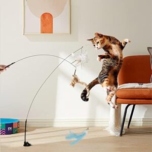 Cat Toy Wand Auto Interactive Toys for Indoor Cat 6 in 1 Hands-Free Na…