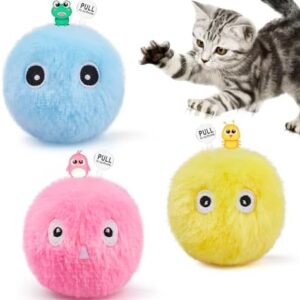 Potaroma Chirping Cat Toys Balls with SilverVine Catnip, Upgraded, 3 P…