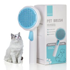 Self-Cleaning Pet Grooming Tool – Deshedding Brush with Release Button…