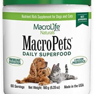 MacroLife Naturals MacroPets Greens Superfood Supplement Powder Topper…