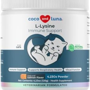 L-Lysine Supplement for Cats 900mg/scoop – Cat Supplement for Sneezing…