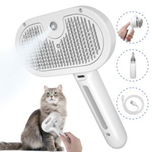 Self-Cleaning Grooming Brush for Cats and Dogs – Steamy Massage for Re…