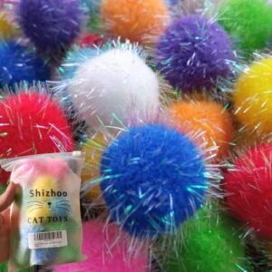 30 Pieces Sparkle Pom Pom Balls for Cat – Interactive Glitter Balls, M…