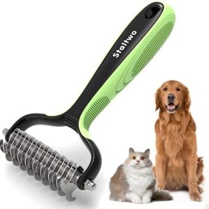 Pet Grooming Supplies – 2-in-1 Professional Undercoat Rake and Pet Bru…